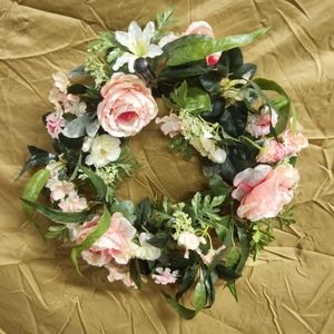 **Pink Floral Rose wreath